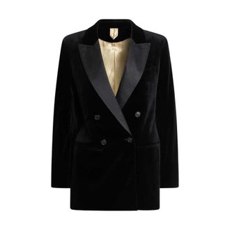 Max Mara Jassen, Dames, Zwart, S, Zwarte double-breasted jas