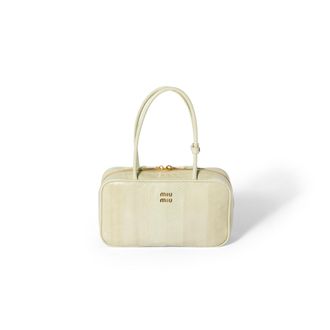 Miu Miu Beau Ayers Leather Bag, Woman, Pistachio Green