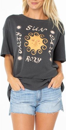 Roxy Sun Daze Oversize Cotton Graphic T-Shirt in Phantom at Nordstrom, Size Small