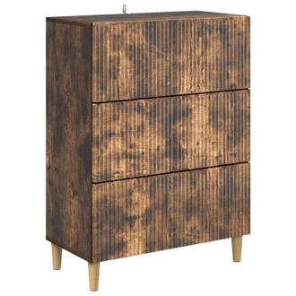 vidaXL Cajonera 66 X 34,5 X 90 Cm Madera De Ingenier&iacute;a Roble Ahumado Vidaxl