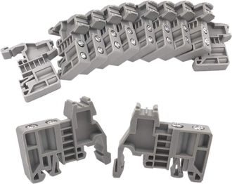 OEM Bloques De Bornes Para Carril Din (e/uk) - Soportes De Extremo Grises (100 Unidades Por Paquete)