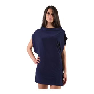 Norma Kamali Dames, Jurken, Blauw, Maat: S Spandex