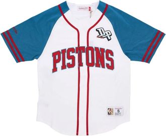 Mitchell & Ness NBA Oefendag Jersey Detroit Pistons - Heren - T-shirts - Veelkleurig - L - Katoen - Tops