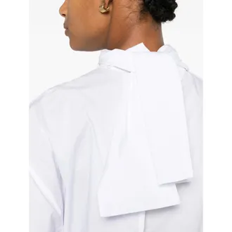 The Nina Studio High-Neck Cotton Shirt - White