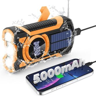 OEM Radio Port&aacute;til Recargable, Radio Generadora Con Linterna Led, Bater&iacute;a Externa De 5000 Mah, Radio Am/fm Solar Con Manivela, Radio De Supervivencia A Pi