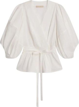 Vanessa Bruno Gunner Wrap Blouse - Dames - Blouses - Wit - XS - Katoen - Overhemden