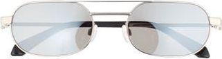 Off-white Vaiden 55mm Double Bridge Oval Sunglasses in Silver Silver Mirror at Nordstrom Rack