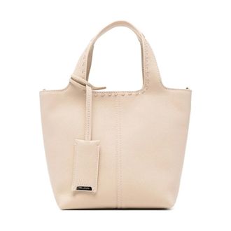 Santoni Handbags, female, Beige, Size: ONE SIZE Tumbled Leather Shopper