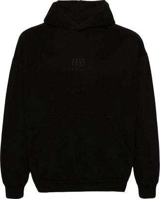 Balenciaga Logo-embroidered Cotton Hoodie