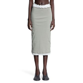 Jil Sander cotton midi skirt - women - Cotton - 30 - White