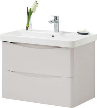Clifton Cashmere Bathroom Wall Mounted 2-Drawer Unit with Basin 80cm Wide