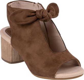 GC SHOES Kimora Bow Block Heel Bootie in Chocolate Suede at Nordstrom Rack, Size 9.5