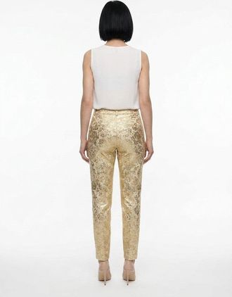 Dolce & Gabbana Metallic Jacquard Trousers - Gold