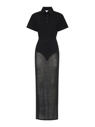 Alaia Wool Blend Polo Dress