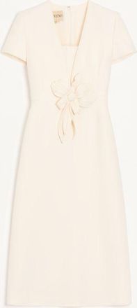 Valentino Embroidered Crepe Couture Dress Wo
