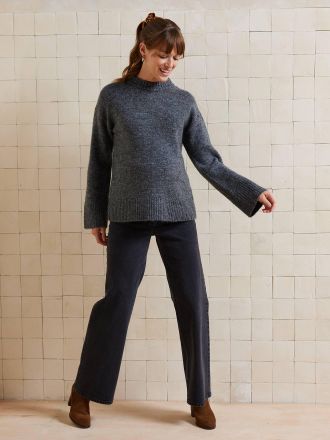 Vertbaudet Umstands-Pullover aus Wollmix anthrazit