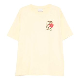 Dr&ocirc;le de Monsieur T-Shirts, male, Yellow, Size: L D Hibiscus Brod&eacute;e T-shirt