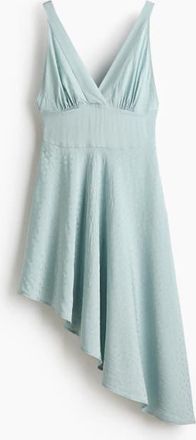 H&M Asymmetric Jacquard-weave Dress in Light Dusty Turquoise at Nordstrom, Size X-Small