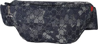 Gucci Blue Denim Gg Floral Belt Bag (Authentic Pre-Loved)