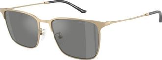 Emporio Armani Rechthoekige Zonnebril - Heren - Zonnebrillen - Geel - 57 MM - Accessoires