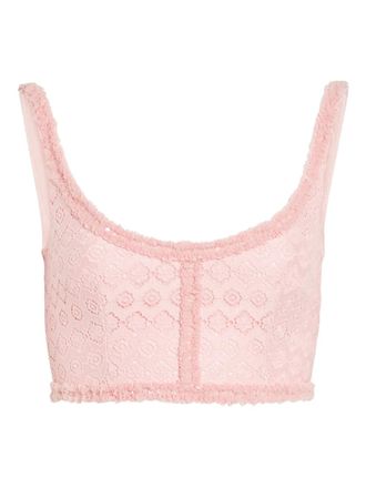 Giambattista Valli sequin-embellished top - women - Polyester - 40 - Pink