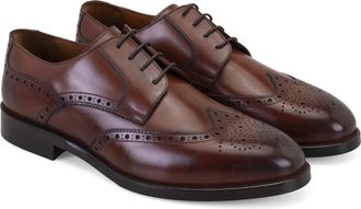 Desa Mens Leather Slip-Ons - Flat Heel, Breathable | Brown - 40