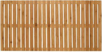 WENKO Tappetino da doccia in legno, tappeto da bagno in bamb&ugrave;, per uso interno ed esterno, Bamb&ugrave;, 100x50 cm, Marrone - Wenko