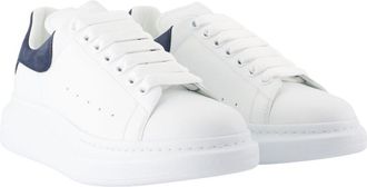 Alexander McQueen Mens Oversized Sneakers - Alexander Mcqueen Leather Blue White Calfskin Shoes