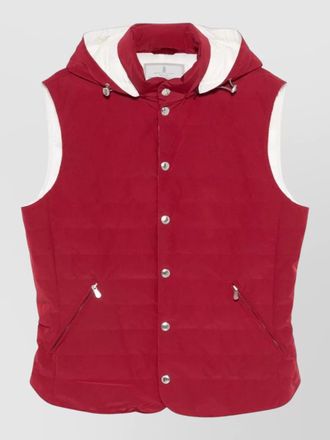 Brunello Cucinelli hooded down gilet sleeveless quilted design