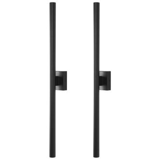 Beliani Conjunto De 2 L&aacute;mparas Led De Pared Exterior De Metal Estilo Moderno Puerta Principal Porche Negro Anish