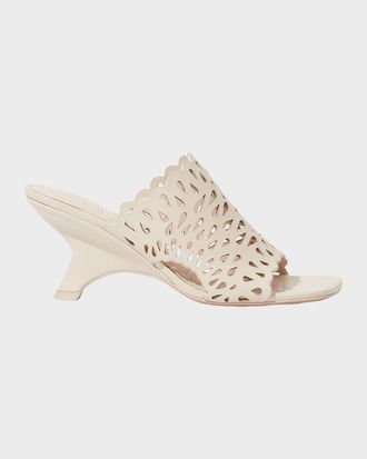 SIMKHAI Shadow Laser-Cut Leather Mules