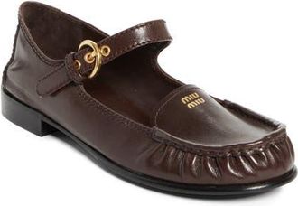 Miu Miu Mary Jane Loafer in Moro Leather at Nordstrom, Size 5.5Us