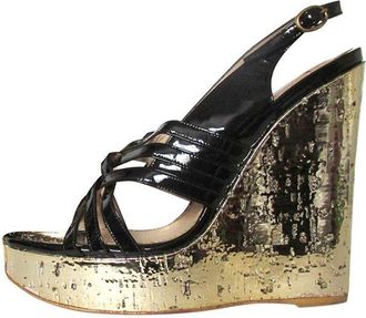 Saint Laurent Yves Saint Laurent gold wedge sandals Size 36