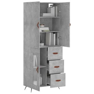 Berkfield Home Highboard Concrete Grey 69.5x34x180 cm Engineered Wood