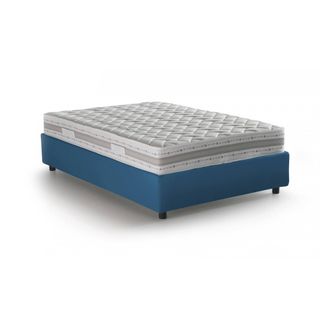 Dmora Talamo Italia - Cama Matrimonial Adele, Cama Contenedor Con Revestimiento De Tela, 100% Made In Italy, Apertura Frontal, Con Colch&oacute;n 140x190 Cm Inclui