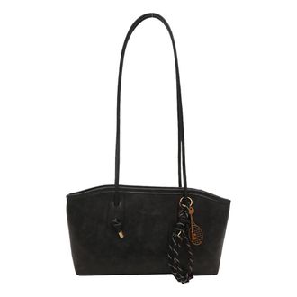 Generic PU Leather Shoulder Bag Retro Lady Handbag Large Purse for Women Travel (Black)