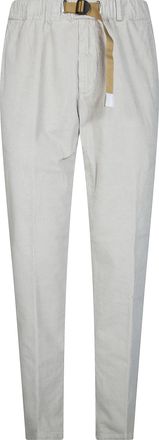 White Sand Ribbed Belted Corduroy Chino Pants
