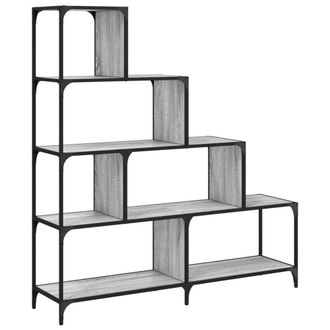 Berkfield Home Bookcase 4-Stair Grey Sonoma 139x33.5x149 cm Engineered Wood