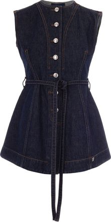 Sportmax Sleeveless top in authentic indigo denim
