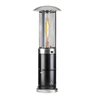 Blumfeldt Blumfeldt Calefactor Para Terrazas Goldflame Deluxe 36.000 Btu/11kw Cristal Templado M&oacute;vil Acero Inoxidable Negro