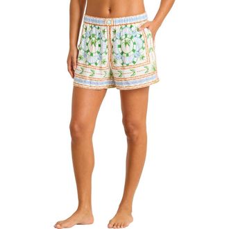 Tommy Bahama Poolside Palms Pull-On Cover-Up Shorts in White at Nordstrom, Size X-Small
