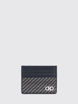 Ferragamo Portacarte di credito Gancini Ferragamo in pelle intrecciata