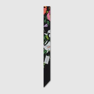 Gucci Printed Silk Twill Ribbon, Black