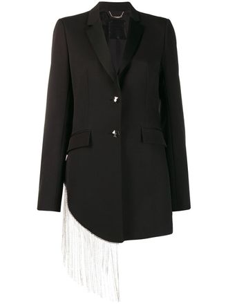 Philipp Plein crystal fringe blazer - women - Spandex/Elastane/Viscose/Polyester - S - Black