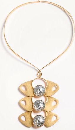 Valentino Garavani Collana Pages in Metallo e Cristalli Donna ORO/CRYSTAL UNI