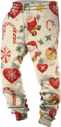 Generic Christmas Mens Tracksuit Bottoms Mens Jogger Gym Sweatpants Pants Loose Fit Workout Jogging Trousers Elasticated Waisted Running Trousers Tracksuit Jo