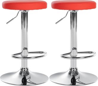 Clp Set De 2 Taburetes De Bar Ponte En Polipiel Rojo