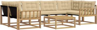 vidaXL Conjunto De Sof&aacute;s De Exterior 7 Uds. Y Beige Vidaxl