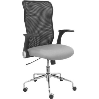 Piqueras y Crespo Silla Minaya Respaldo Malla Negro Asiento Bali Gris Claro