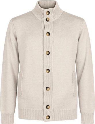 KANGRA Cardigan con collo alto a imbuto - - Knitwear - Uomo - Beige - L